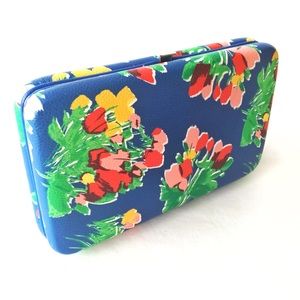 Merona Wallet Faux Leather Push Clasp Blue Thick